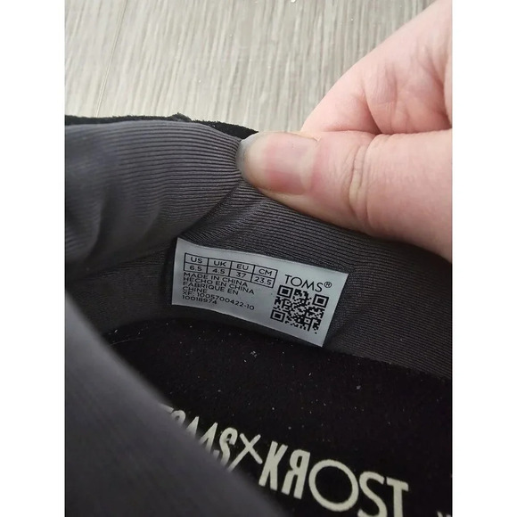 Toms Krost Alpargata Gamma Black Slip On Collab Comfort Support Suede Shoes 6.5 - Picture 8 of 9